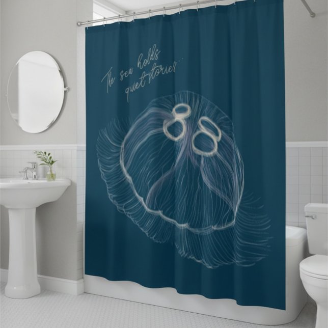 Hand drawn Jellyfish Art  Shower Curtain (Creator Uploaded)