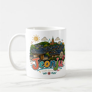 Hand Drawn Jeonju South Korea Travel Art Landmark Coffee Mug