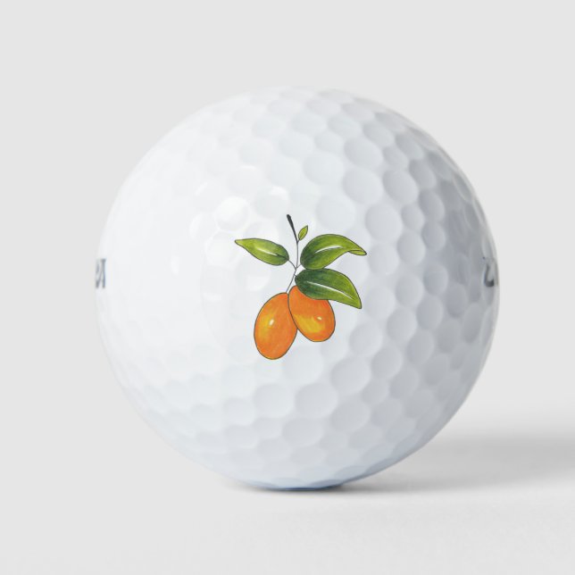 Hand Drawn Kumquats Golf Balls (Front)