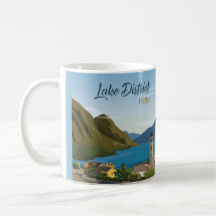 Hand Drawn Lake District Italy Scenery Sketch Coffee Mug