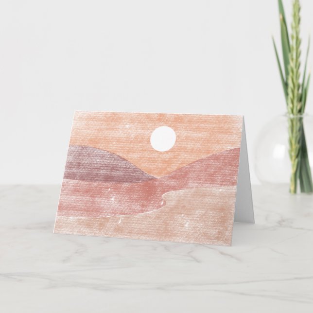 Hand Drawn Landscape Blank  Thank You Card (Front)