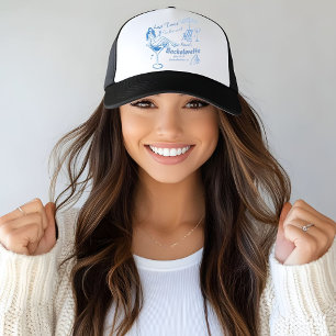 Hand Drawn Last Toast On The Coast Bachelorette Trucker Hat