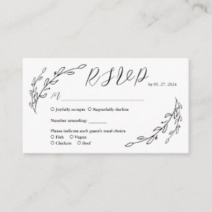 Hand Drawn Laurel Rsvp Enclosure Card