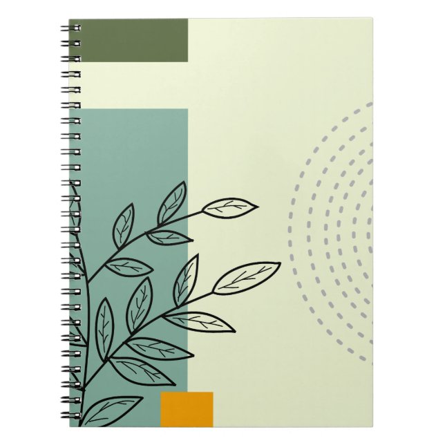 hand drawn leaf element Spiral Photo Notebook (Front)