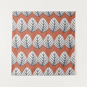 Hand drawn leaf motif seamless pattern tapestry