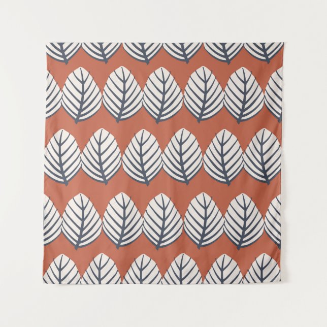 Hand drawn leaf motif seamless pattern  tapestry (Front)