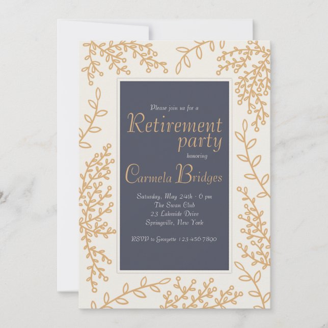 Hand-drawn Leaves Invitation (Front)