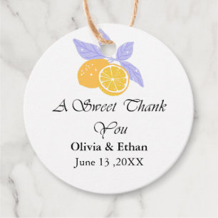 Hand Drawn Lemon /Citrus Summer Wedding Favour Tags