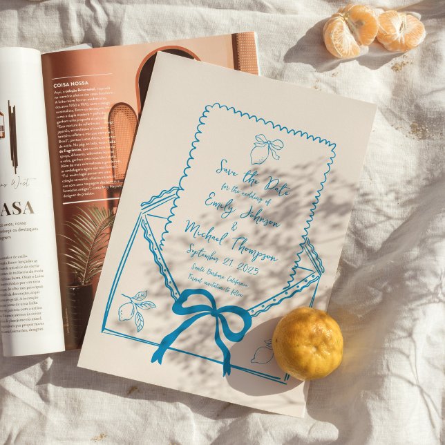 Hand Drawn Lemon Italian Save the Date Invitation (Creator Uploaded)