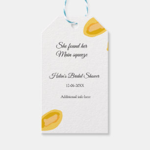 hand drawn lemon leaves add QR bridal shower Gift Tags