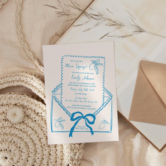 Hand Drawn Lemon Mediterranean Bachelorette Party Invitation (Creator Uploaded)