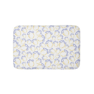 Hand Drawn Lemon Pattern Bath Mat