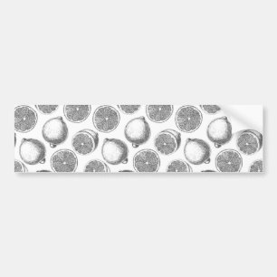 Hand drawn lemon pattern bumper sticker