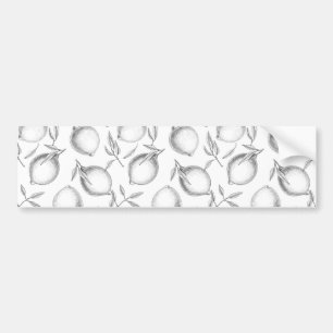 Hand drawn Lemon pattern Bumper Sticker