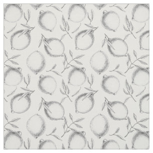 Hand drawn Lemon pattern Fabric