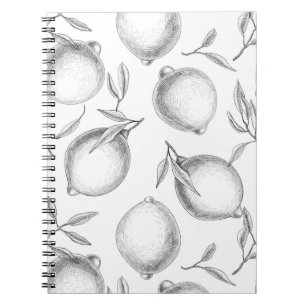 Hand drawn Lemon pattern Notebook