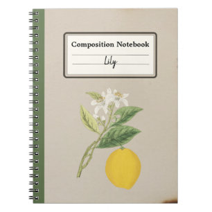 Hand Drawn Lemon Personalised Composition Notebook