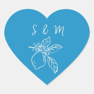 Hand Drawn Lemon Wedding Favour Stickers