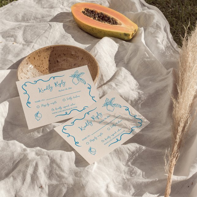 Hand Drawn Lemon Wedding RSVP Enclosure Card (Creator Uploaded)