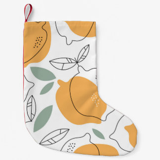 Hand drawn Lemons background. Seamless pattern wit Small Christmas Stocking