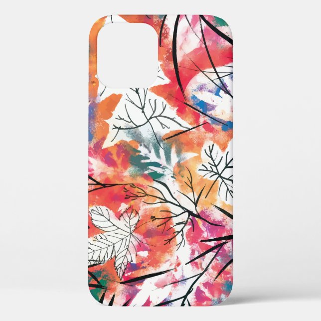 Hand Drawn Lemons, Blue Leaves Pattern. Case-Mate iPhone Case (Back)