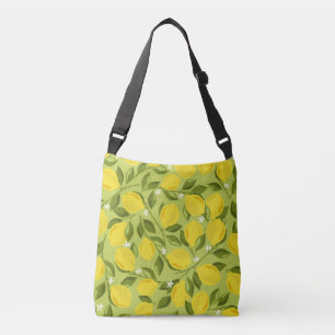 Hand Drawn Lemons Colourful Wallpaper Crossbody Bag