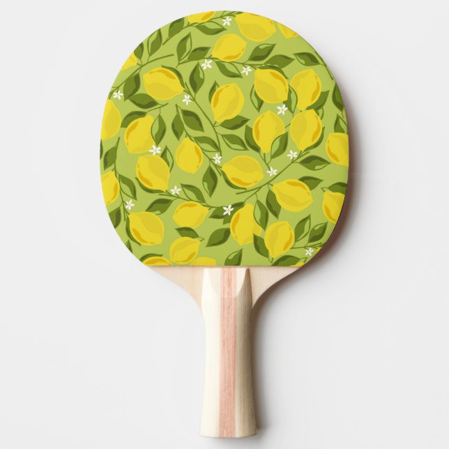 Hand Drawn Lemons Colourful Wallpaper Ping Pong Paddle (Front)