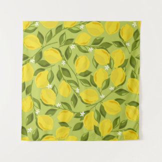 Hand Drawn Lemons Colourful Wallpaper Tapestry