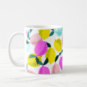 Hand Drawn Lemons Vintage Pattern Coffee Mug