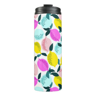 Hand Drawn Lemons Vintage Pattern Thermal Tumbler