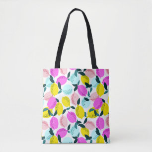 Hand Drawn Lemons Vintage Pattern Tote Bag