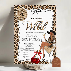 Hand Drawn Let's Get Wild Adult Birthday Party Inv Invitation