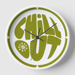 Hand-drawn lettering phrase in the shape of a ball clock