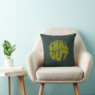 Hand drawn lettering phrase in the shape of a ball cushion