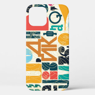 Hand-drawn letters: vintage seamless design. iPhone 12 case