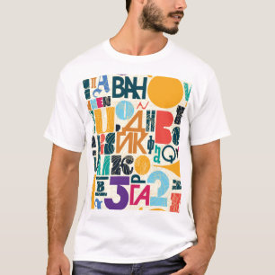 Hand-drawn letters: vintage seamless design. T-Shirt