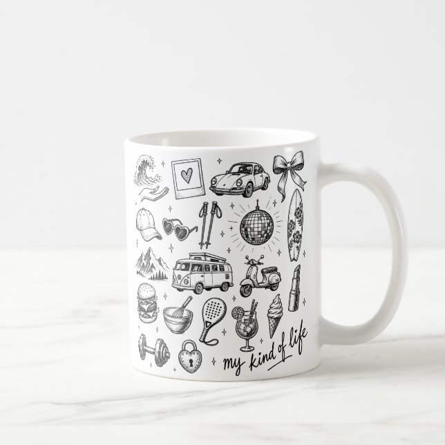 Hand Drawn Lifestyle Clipart Bundle,  Coffee Mug (Right)