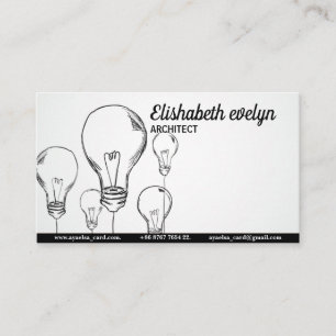 Hand drawn light bulbs business card