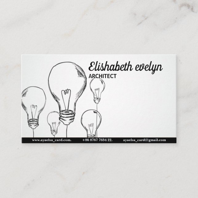 Hand drawn light bulbs business card (Front)