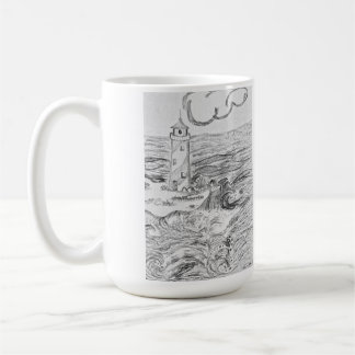 Hand drawn light House on mug