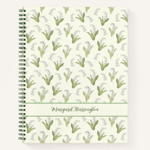 Hand-Drawn Lily of the Valley May Birthday Flower Notebook