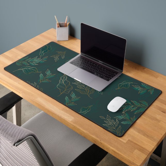 Hand Drawn Linear Engraved floral Desk Mat (Office 2)