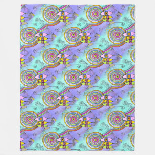 Hand Drawn Lines By EDDArt - Come together 1tar Fleece Blanket