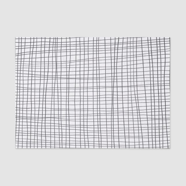 Hand Drawn Lines Grid Pattern Gift Tissue Paper (Front)