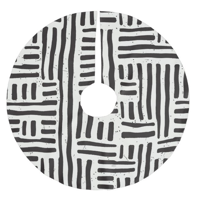 Hand-drawn lines, grungy seamless texture. brushed polyester tree skirt (Front)