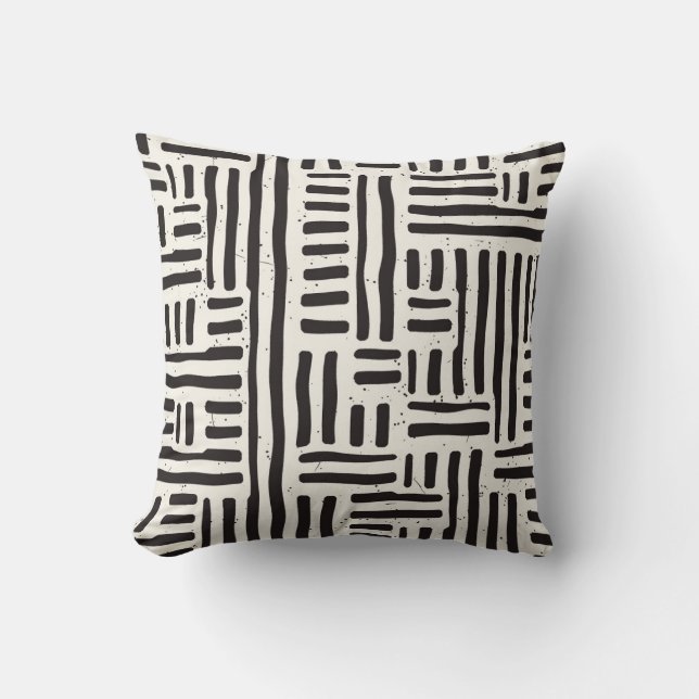 Hand-drawn lines, grungy seamless texture. cushion (Front)