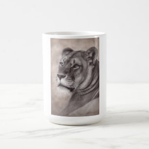 Hand Drawn Lioness Art Coffee Mug