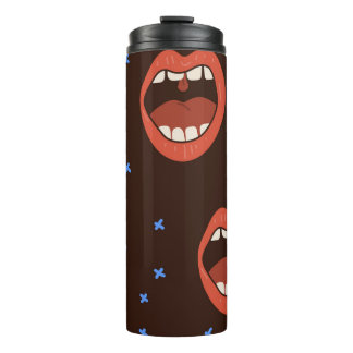 Hand-Drawn Lips: Cute Mouth Pattern. Thermal Tumbler