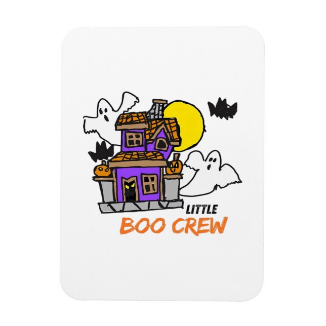Hand Drawn Little Boo Crew Halloween Magnet (Vertical)