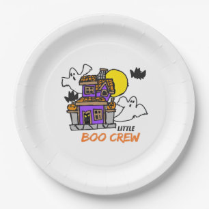 Hand Drawn Little Boo Crew Halloween Paper Plate